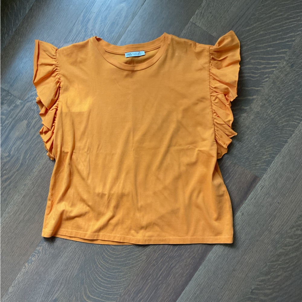 Zara Vibrant golden Short Sleeve Top size small